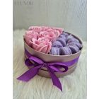 Elenor Dekor - Selyemvirágbox macaron illatviasszal (levendula)