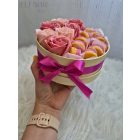 Elenor Dekor - Selyemvirágbox macaron illatviasszal (mangó)