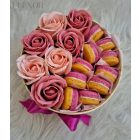 Elenor Dekor - Selyemvirágbox macaron illatviasszal (mangó)