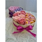 Elenor Dekor - Selyemvirágbox macaron illatviasszal (mangó)